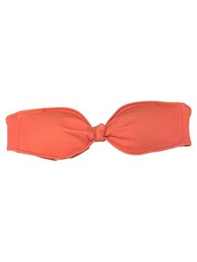 Aerie Ribbed Knot Bandeau Bikini Top Pink Coral Size Small
